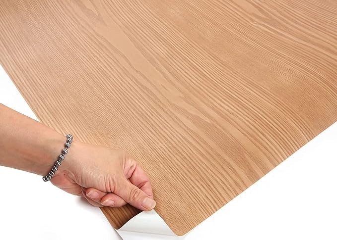 HAPPYMATES Wood Car Wrap Vinyl Wooden Car Sticker Sheet Protection Film Vinyl Wrap Roll for Car Exterior Accessories Interior Anti car Bike (12 X 48 Inch, Brown Teak) - Image 3