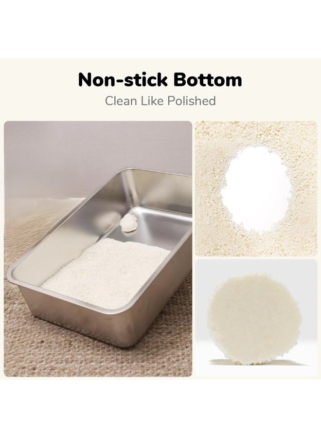 Innovative Cassava +Tofu Cat Litter,+SAP Polymer,Low Tracking , Non Stick Bottom, Dust Free, Fast Clumping, Strong Water Adsorption & Deodorization, 6L - Image 4