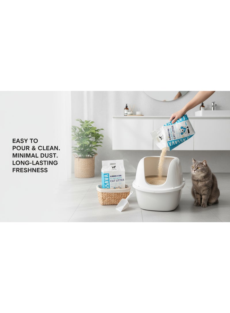Innovative Cassava +Tofu Cat Litter,+SAP Polymer,Low Tracking , Non Stick Bottom, Dust Free, Fast Clumping, Strong Water Adsorption & Deodorization, 6L - Image 5