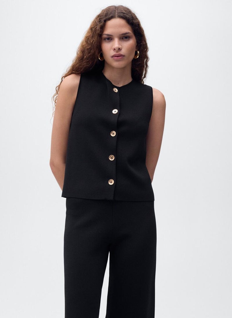 MANGO Fine-knit gilet - Image 1