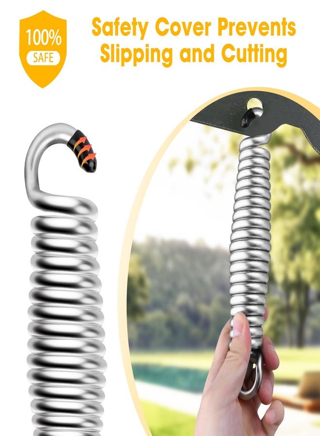 Btvsd 2 Pack Porch Swing Springs, Premium Stainless Steel Heavy Duty Springs, 1300 LB Rust Resistant Swing Springs for Swings & Hammocks (Silver) - Image 4