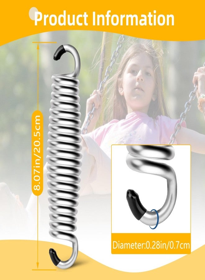Btvsd 2 Pack Porch Swing Springs, Premium Stainless Steel Heavy Duty Springs, 1300 LB Rust Resistant Swing Springs for Swings & Hammocks (Silver) - Image 2