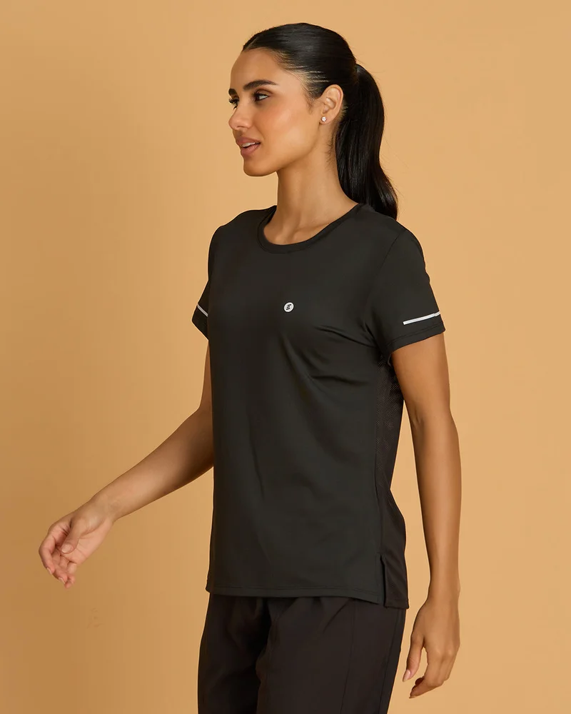 Redtag Women Black Active T Shirt