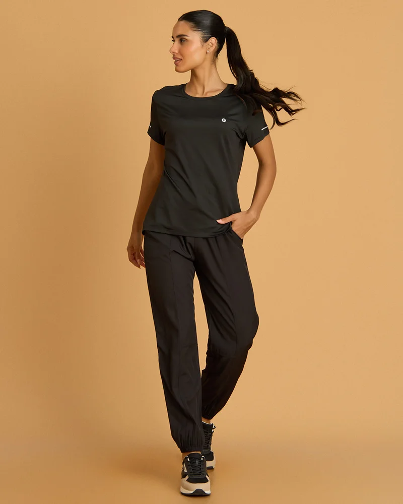 Redtag Women Black Active T Shirt