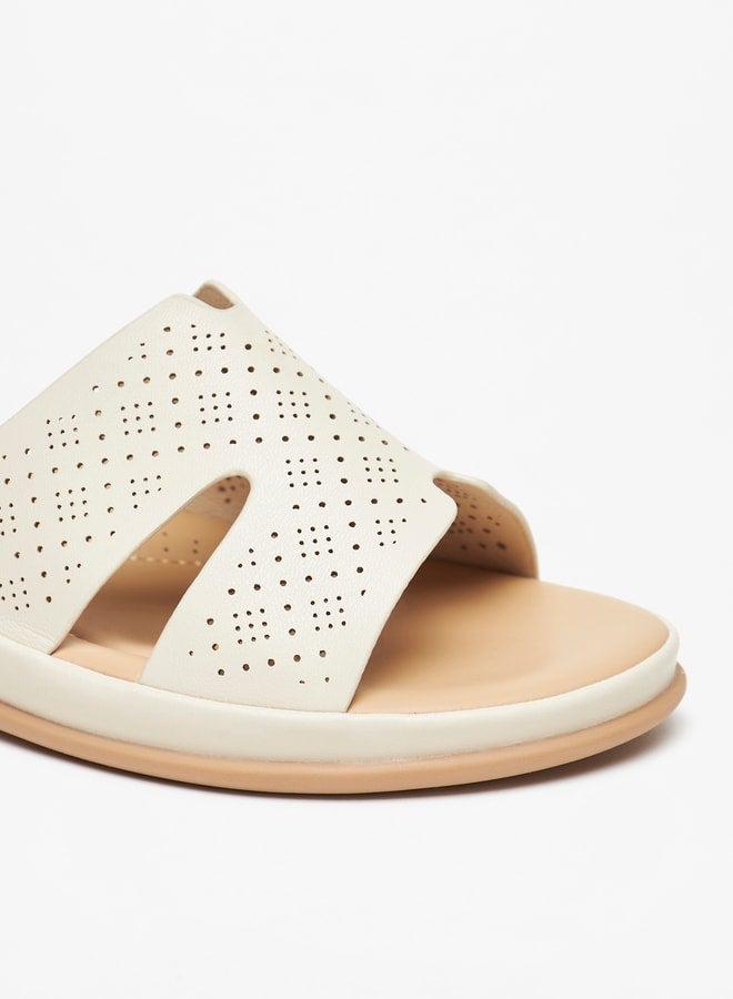 Le Confort Women's Lazer Cut Detail Slip-On Sandals - Image 5