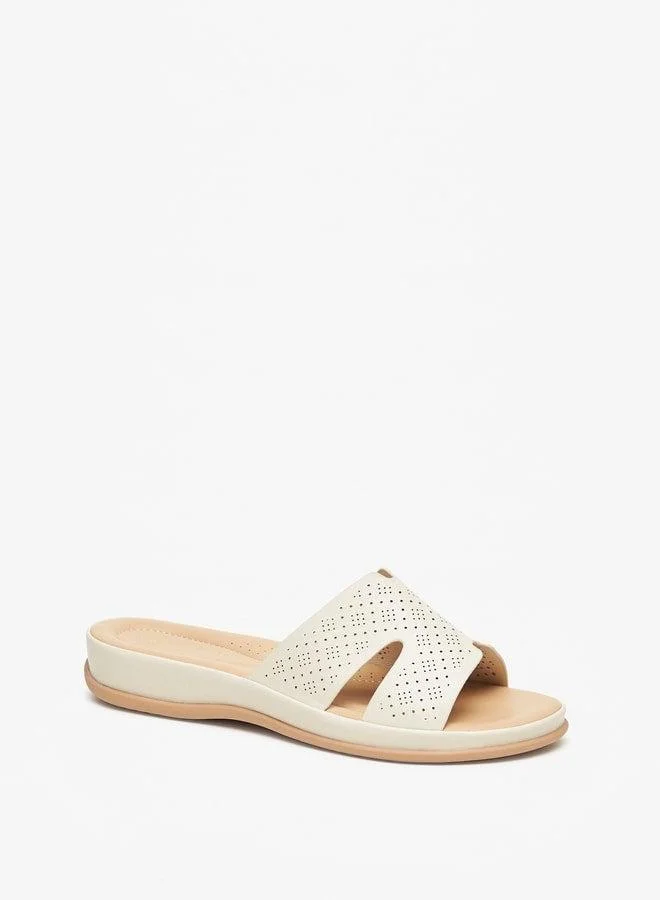 Le Confort Women's Lazer Cut Detail Slip-On Sandals