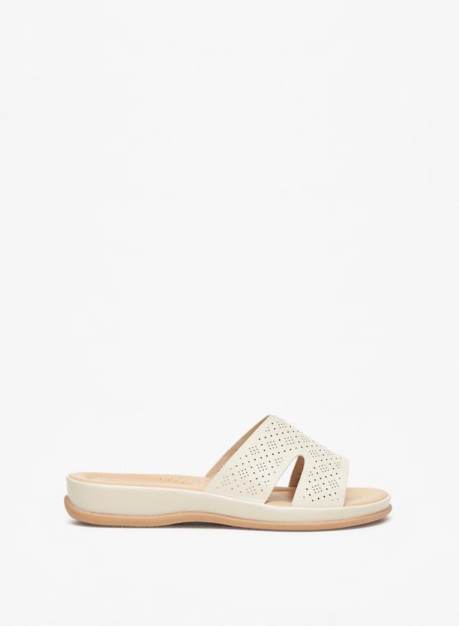 Le Confort Women's Lazer Cut Detail Slip-On Sandals - Image 3