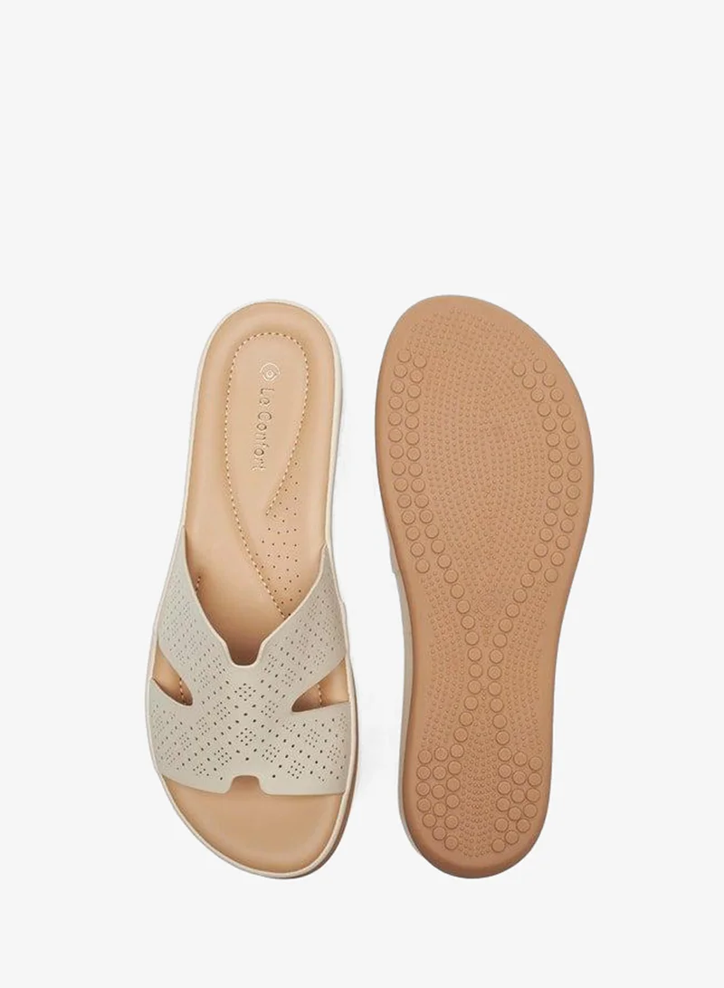 Le Confort  Women's Lazer Cut Detail Slip-On Sandals for Women | Best Price UAE