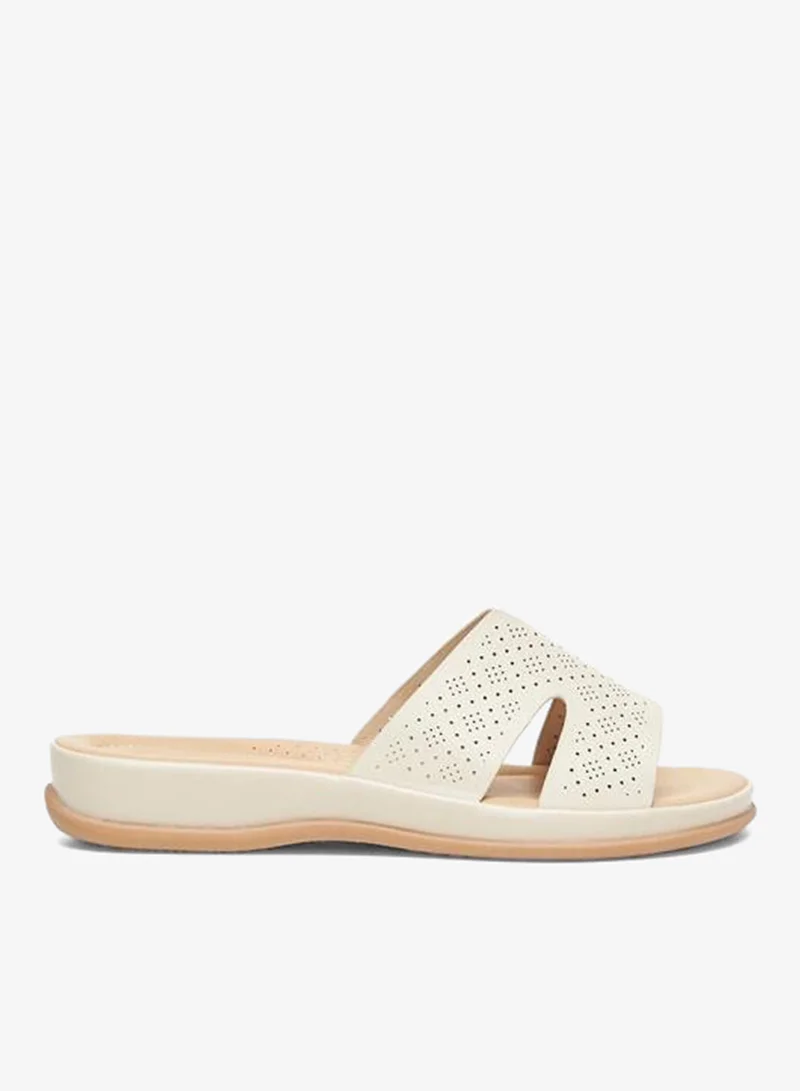 Le Confort  Women's Lazer Cut Detail Slip-On Sandals for Women | Best Price UAE