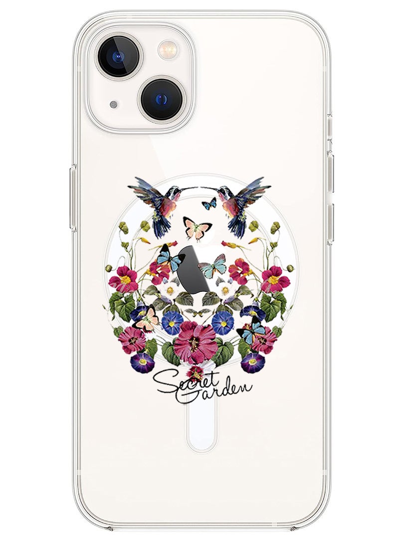 Theodor Magnetic Case for iPhone 14 6.1-inch Compatible with MagSafe Wireless Charging, Shockproof Phone Bumper Cover Secret Garden copy - Image 1