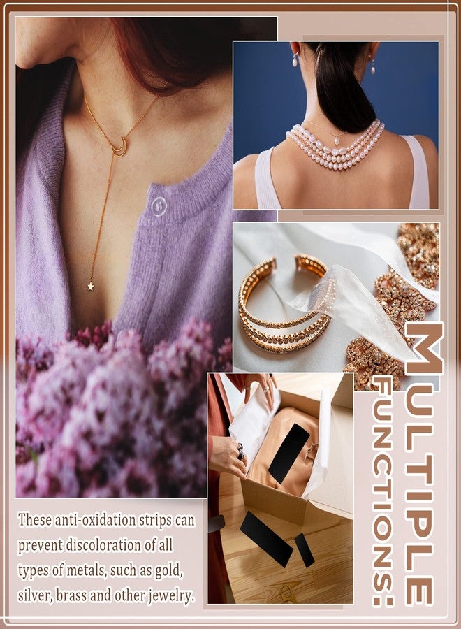 Sureio 50 Pcs Anti Tarnish Strips Tabs 7 x 2 Inch Silver Protector Black Tarnish Strips Paper Tabs for Jewelry Storage - Image 5