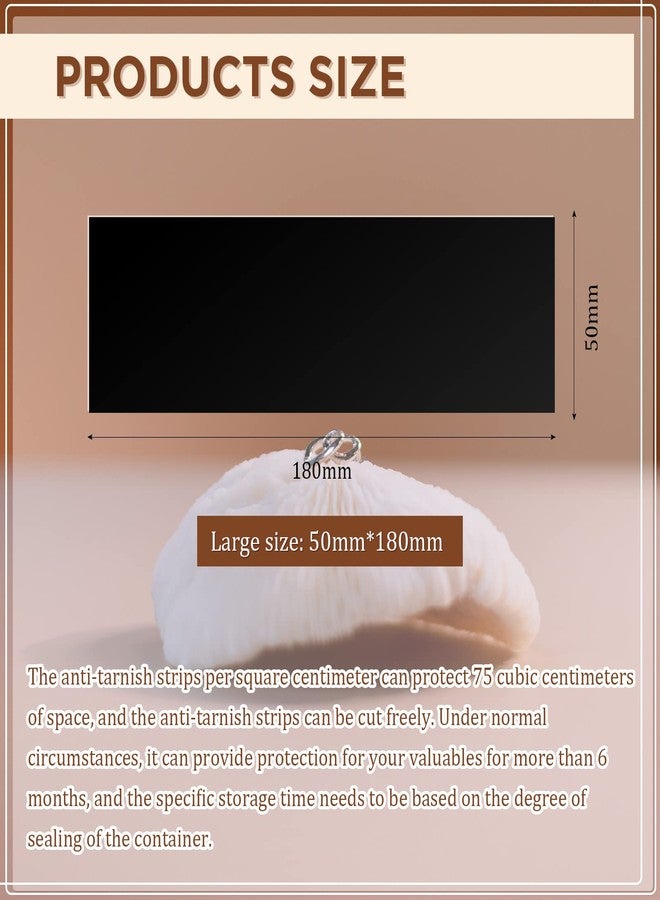 Sureio 50 Pcs Anti Tarnish Strips Tabs 7 x 2 Inch Silver Protector Black Tarnish Strips Paper Tabs for Jewelry Storage - Image 2