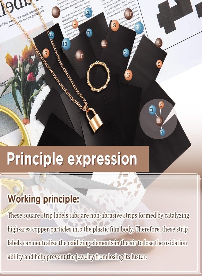 Sureio 50 Pcs Anti Tarnish Strips Tabs 7 x 2 Inch Silver Protector Black Tarnish Strips Paper Tabs for Jewelry Storage - Image 4