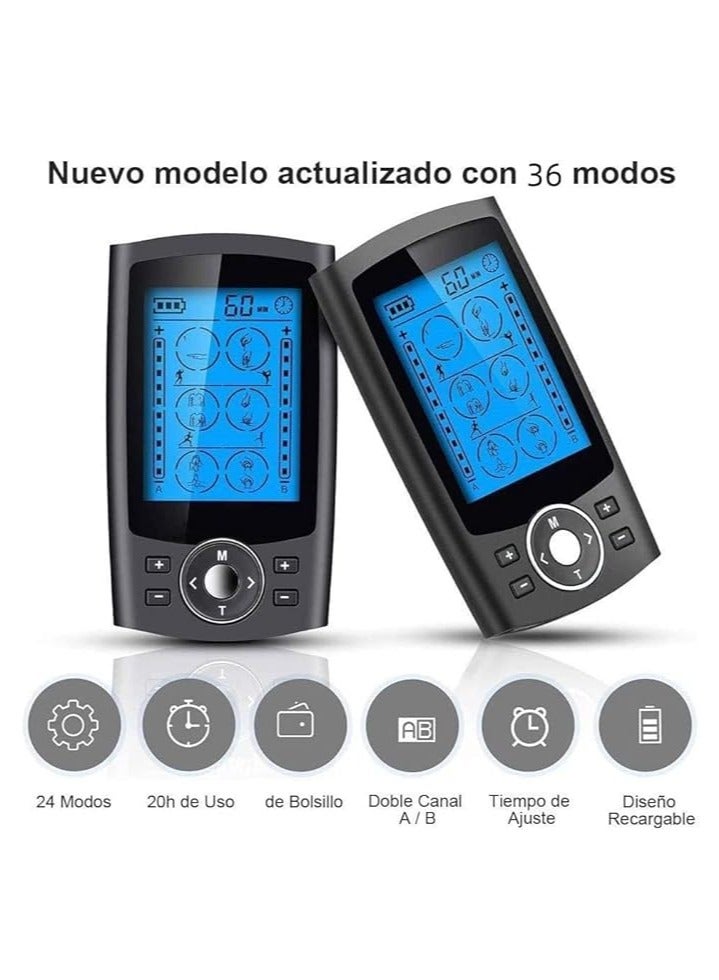 general DMG TECH Tens Unit Muscle Stimulator for Back Pain Relief, 36 Modes Digital Electric Full Body Massager, Pulse Stimulator Pad, Muscle Stimulator Pain Fatigue Relief for Unisex Use - Image 3