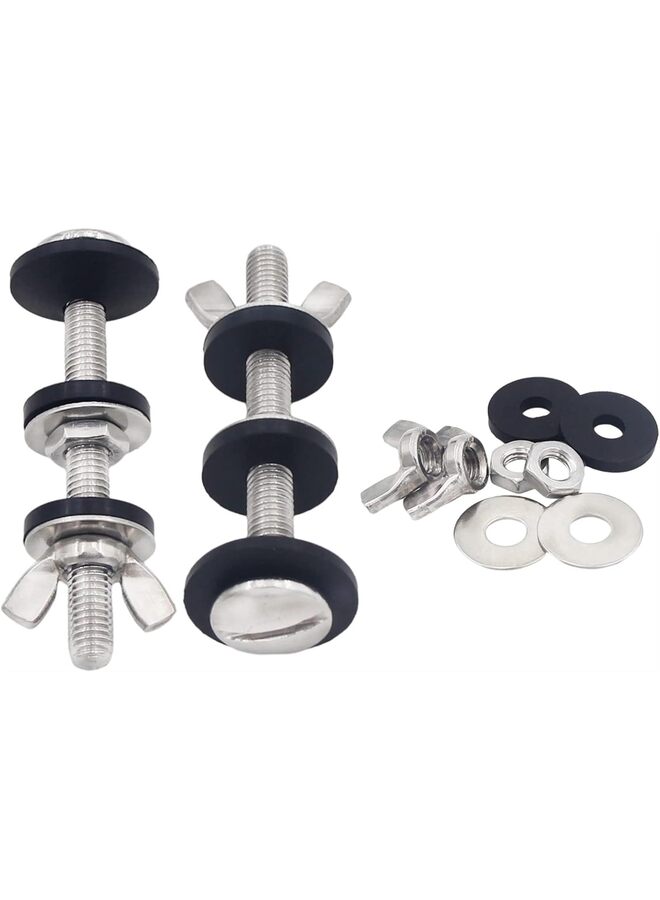 Universal Toilet Tank To Bowl Gasket,2 Kind Gasket and 2 Sets Stainless Steel Heavy Duty Rustproof Bolt Hardware Kit,Fits Most flush valve opening 2-Piece Toilet Tanks - Image 2