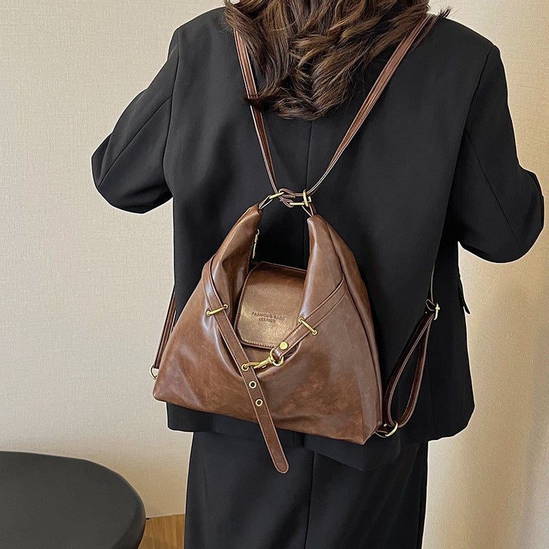 حقيبة توت كبيرة من البولي يوريثان المطلي بالشمع بتصميم رجعي - Image 1