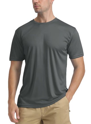 Men Women UPF 50+ Sun Protection Short Sleeve Tees for Summer Breathable and Quick-Drying Round Neck Clothing Sports Outdoor Sun Protection Short Sleeves T-Shirt