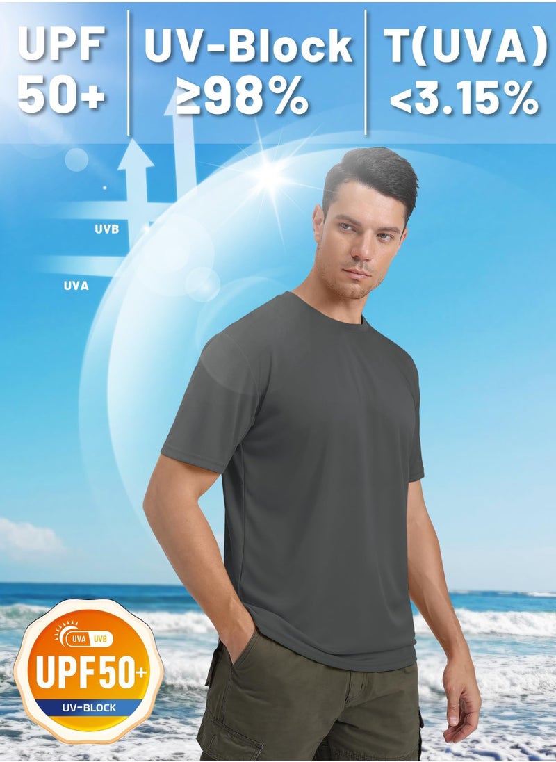 VUCATIN Men Women UPF 50+ Sun Protection Short Sleeve Tees for Summer Breathable and Quick-Drying Round Neck Clothing Sports Outdoor Sun Protection Short Sleeves T-Shirt  - Image 2