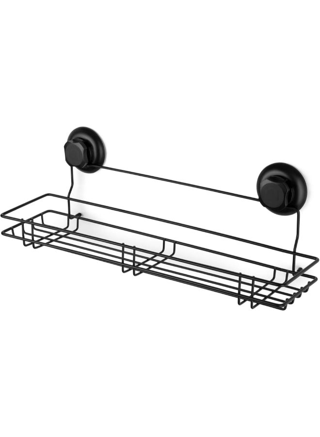 COMPACTOR Bestlock Suction Cup Wall Mounted Bathroom Storage Shelf Black 12 x 45.5 x 14.1 cm RAN9787 - Image 1