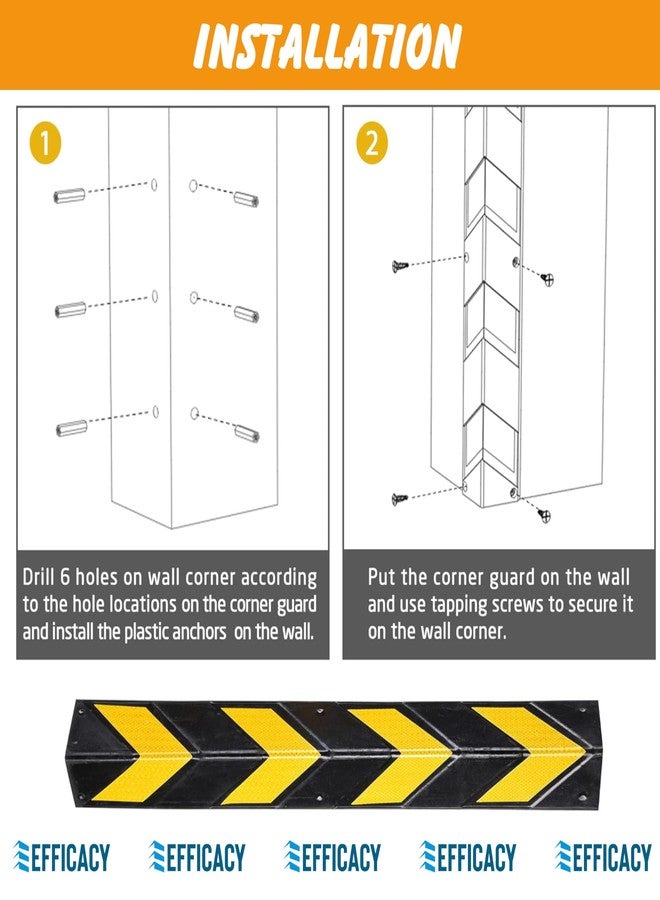 Waltzer India Parking Safety Pillar Guard, Rubber Corner Bounce Shaped Guard with Yellow Reflective Tapes For High Visibility - 31inch (Pack of 2) - Image 5