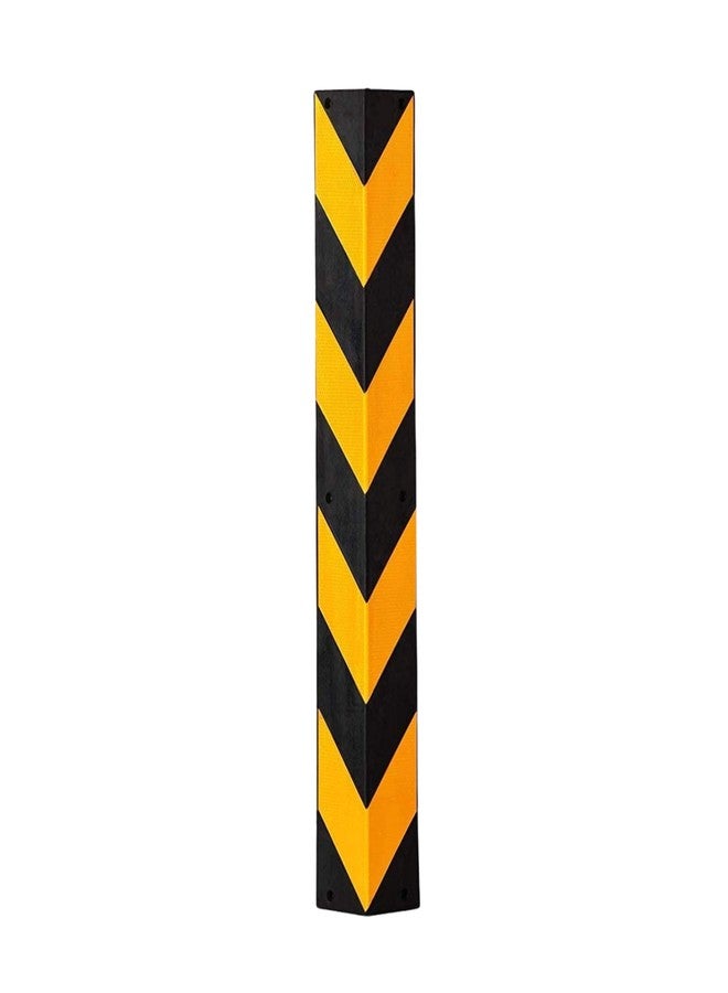 Waltzer India Parking Safety Pillar Guard, Rubber Corner Bounce Shaped Guard with Yellow Reflective Tapes For High Visibility - 31inch (Pack of 2) - Image 1