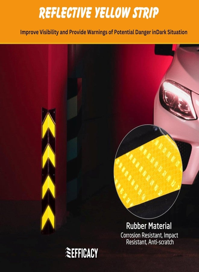 Waltzer India Parking Safety Pillar Guard, Rubber Corner Bounce Shaped Guard with Yellow Reflective Tapes For High Visibility - 31inch (Pack of 2) - Image 2