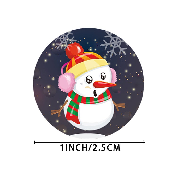 Explosions 8 Christmas Snowman Pattern Merry Christmas Holiday Envelope Self-Paste Paper Label - Image 4