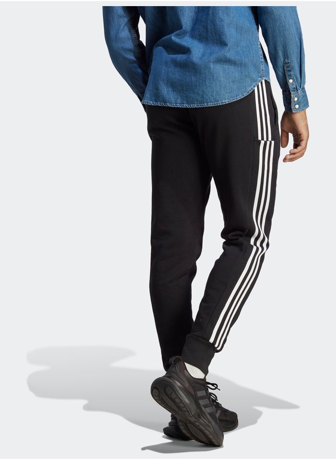Adidas Essentials French Terry Tapered Cuff 3-Stripes Joggers  - Image 2