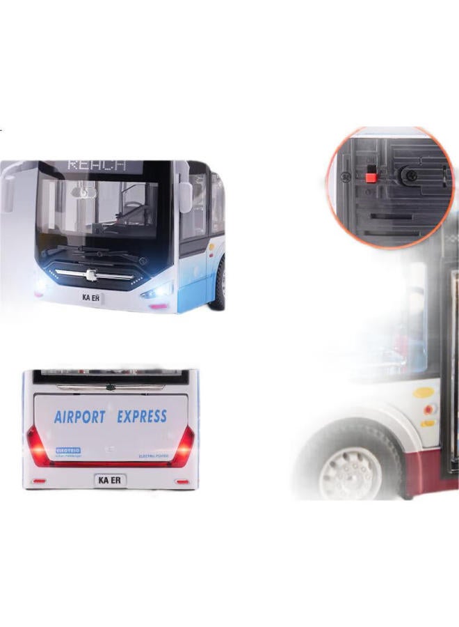 Cca Bus Airport Shuttle Bus Diecast Alloy Model Toy Bus Children New Year Gift - Image 1