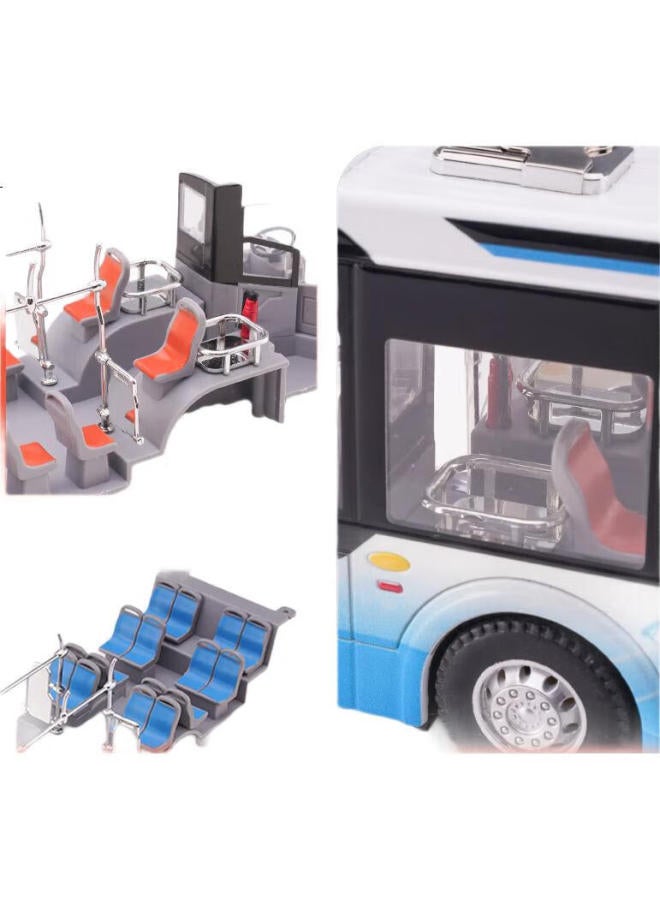 Cca Bus Airport Shuttle Bus Diecast Alloy Model Toy Bus Children New Year Gift - Image 2