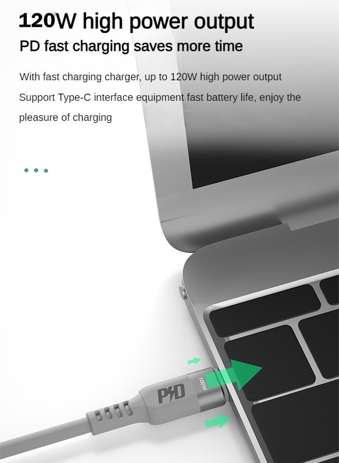 DUDAO 120W USB C Cable, PD Fast Charging Cable, Type-C to Type-C, 5A High Current, Durable One-Piece Molding, Suitable for Notebooks, Mobile Phones, Tablets - Image 3