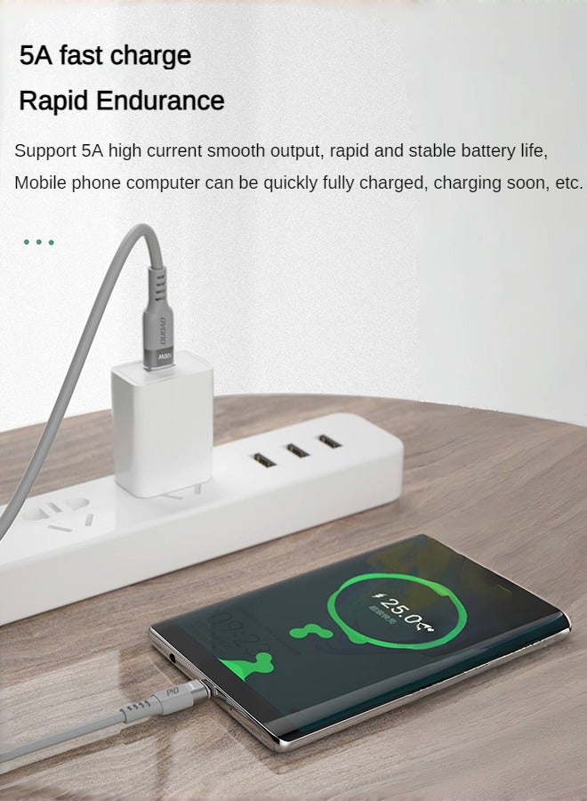 DUDAO 120W USB C Cable, PD Fast Charging Cable, Type-C to Type-C, 5A High Current, Durable One-Piece Molding, Suitable for Notebooks, Mobile Phones, Tablets - Image 4