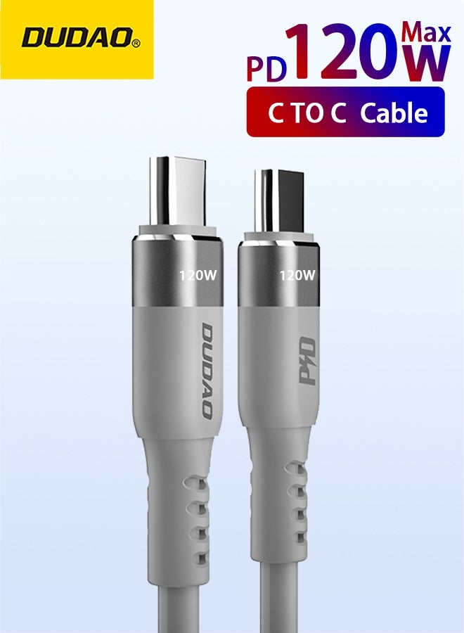 DUDAO 120W USB C Cable, PD Fast Charging Cable, Type-C to Type-C, 5A High Current, Durable One-Piece Molding, Suitable for Notebooks, Mobile Phones, Tablets - Image 1