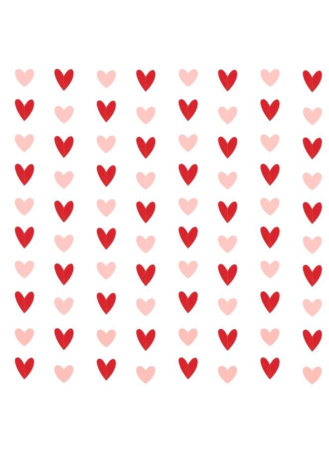 CUUSNNY Valentines Day Decorations,Red Pink Heart Garland Galentines Day Decorations Heart Hanging String Garland for Girl Wedding Anniversary Baby Shower Engagement(8Pack 50ft) - Image 1