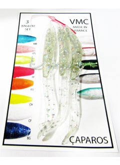 VMC 3 Piece Raglou Set Silicone Bait - Glittery Transparent 8.5cm  - Image 1
