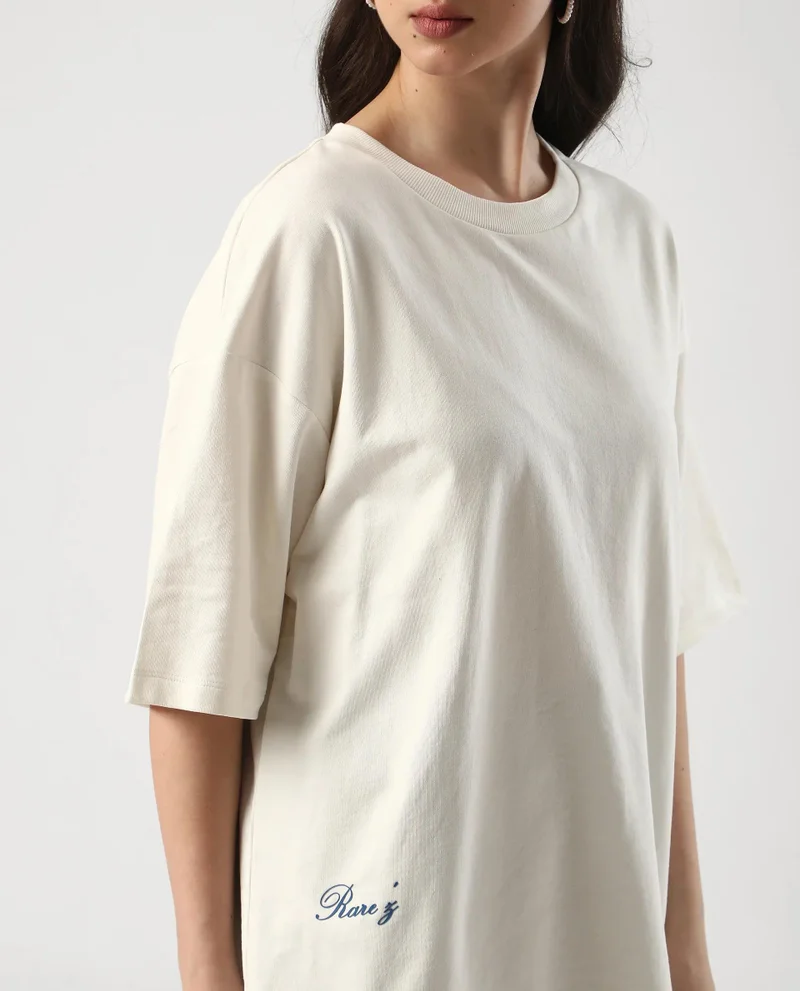 Rareism Women's Graphic Print Oversized T-Shirt