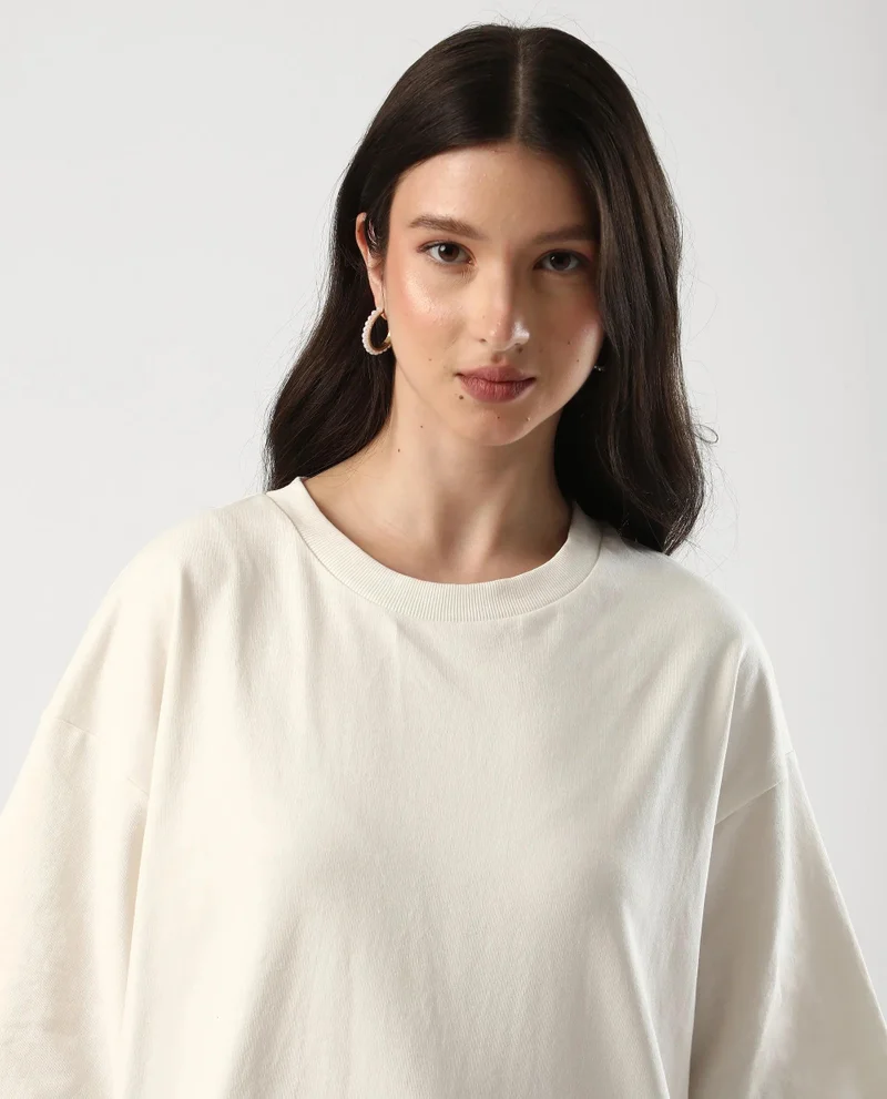 Rareism Women's Graphic Print Oversized T-Shirt