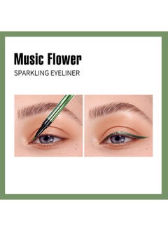 Music Flower Eyeliner Penwaterproof Liquid Eyeliner With Precision Tipmetallic Shimmer Color Eyeliners Smudgeresistant Long Wearing (Green)  - Image 4