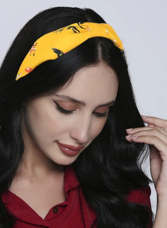 طوق شعر أنيق وعصري مطبوع عليه زهور صفراء من OOMPHelicious، مناسب للنساء والفتيات (HRO14_AMR2) - Image 4