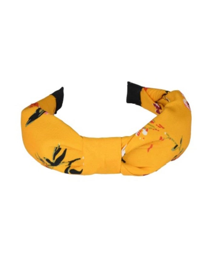 طوق شعر أنيق وعصري مطبوع عليه زهور صفراء من OOMPHelicious، مناسب للنساء والفتيات (HRO14_AMR2) - Image 1