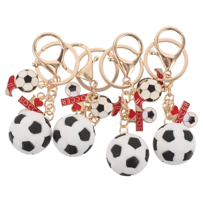 Football Keychain Soccer Ball Keychains for Boys Kids Metal Assorted Color Party Favors 4Pcs - Image 5