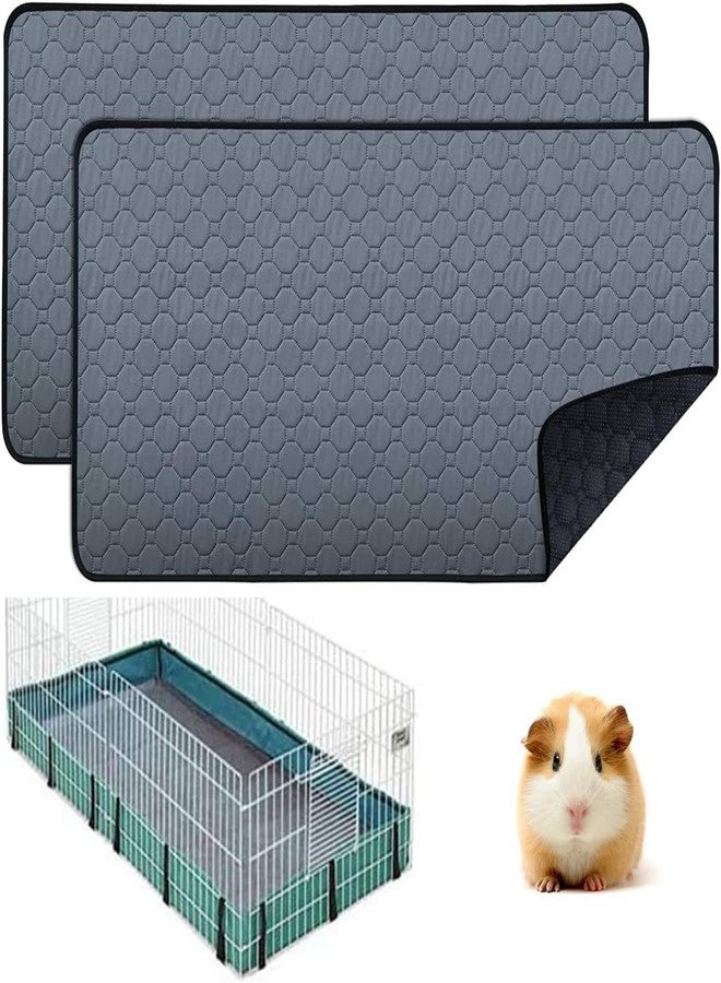 pequano 2 pcs Guinea Pig Cage Liners - Washable Guinea Pig Pee Pads, Waterproof Reusable & Anti Slip Guinea Pig Bedding Fast and Super Absorbent Pee Pad for Small Animals Rabbit Hamster Rat - Image 1