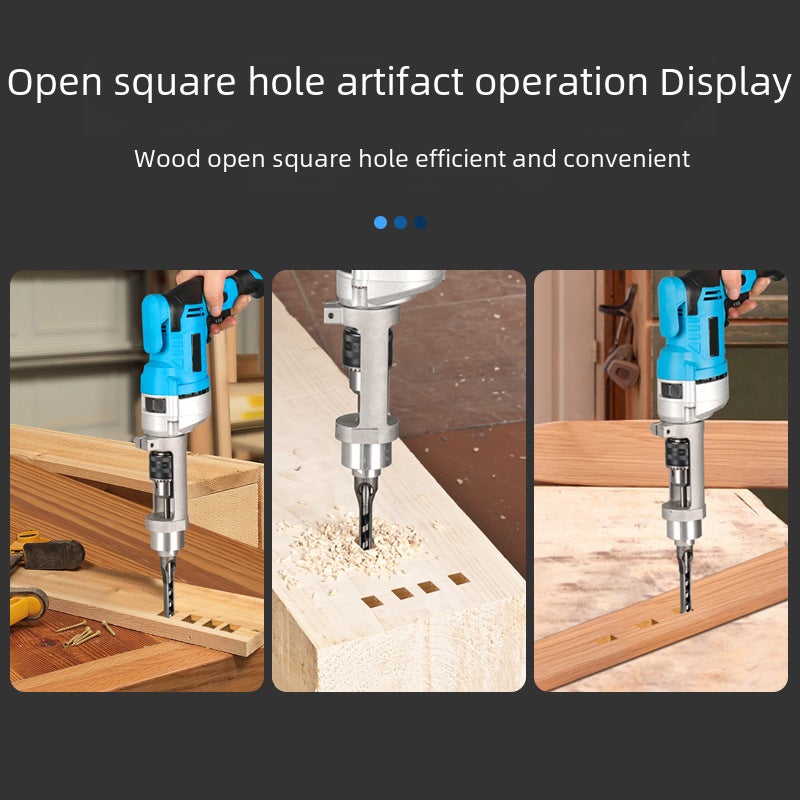 Woodworking open square hole artifact drill bit Tenon machine tenon and mortise artifact square hole drill fixed bracket open square hole(Square drill holder) - Image 4