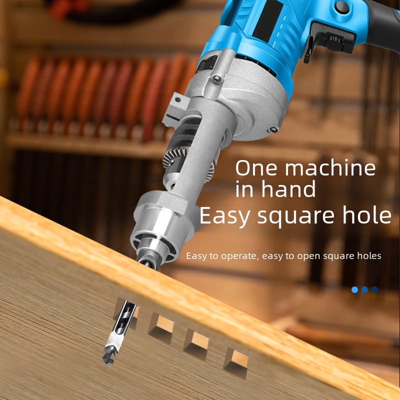 Woodworking open square hole artifact drill bit Tenon machine tenon and mortise artifact square hole drill fixed bracket open square hole(Square drill holder) - Image 2