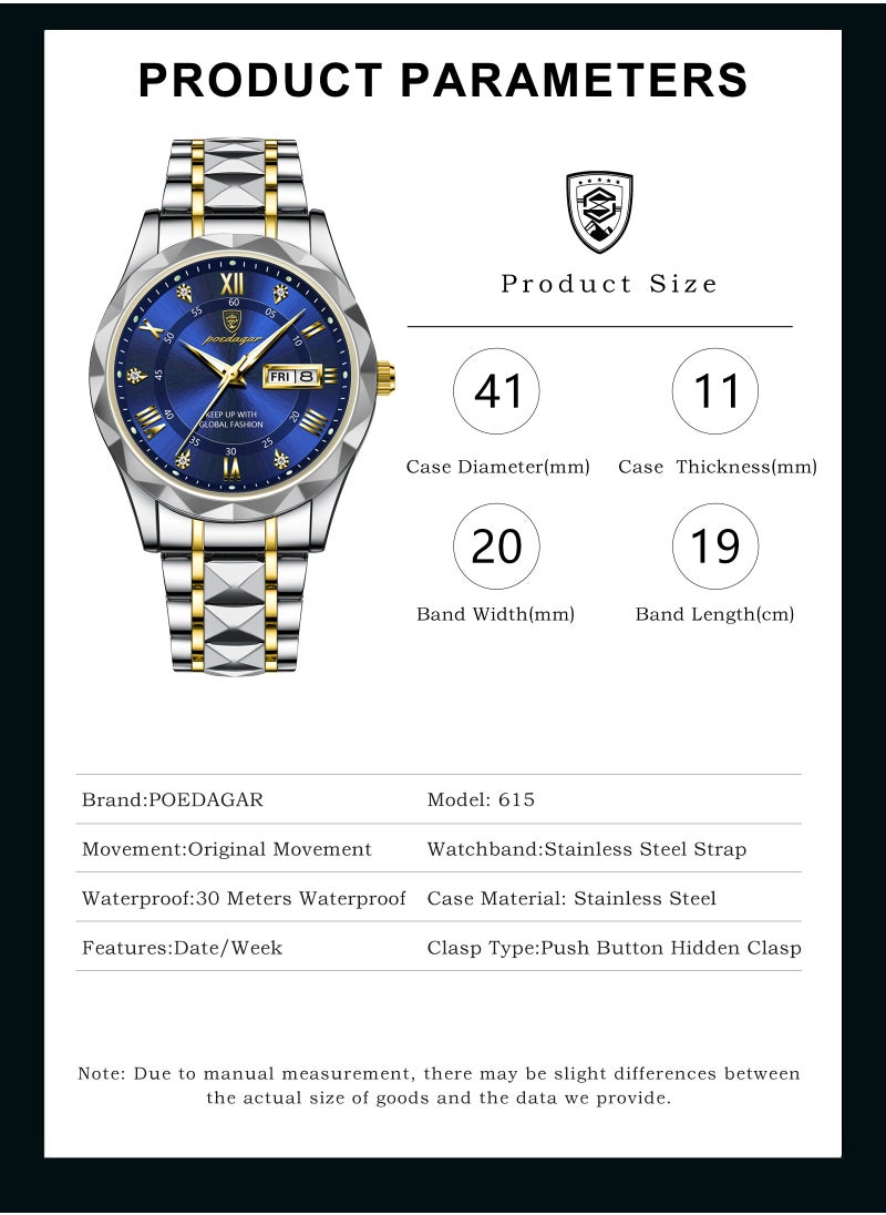 POEDAGAR Men's Watch Fashion Business Watch  - Image 3