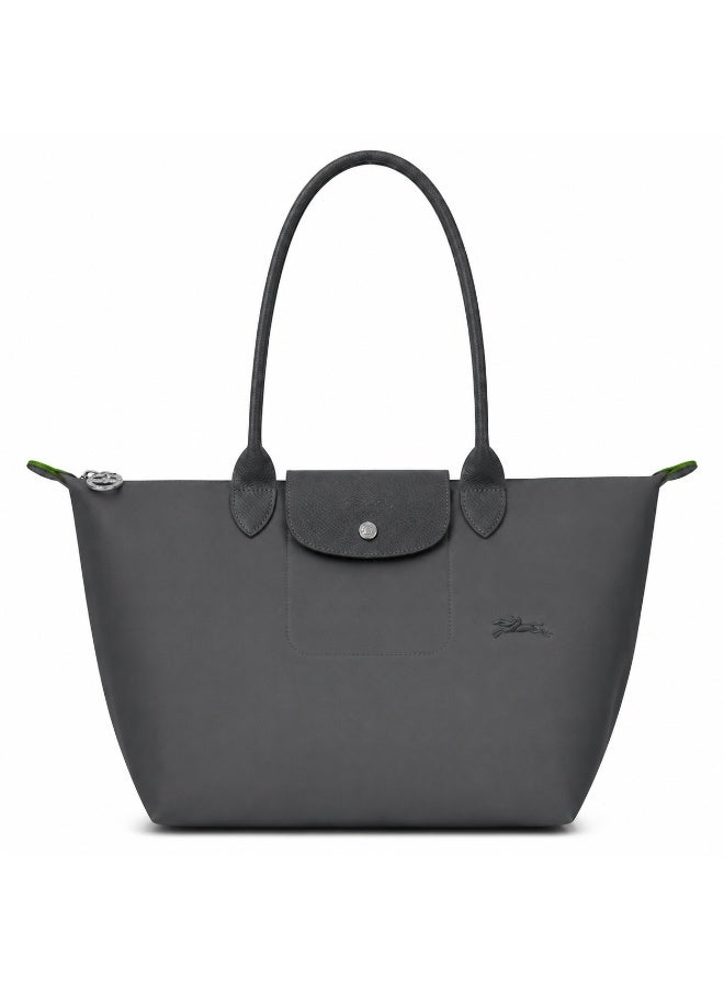 Longchamp 70th Anniversary Eco Color Le Pliage Medium Foldable Tote Bag, Steel Gray - Image 1
