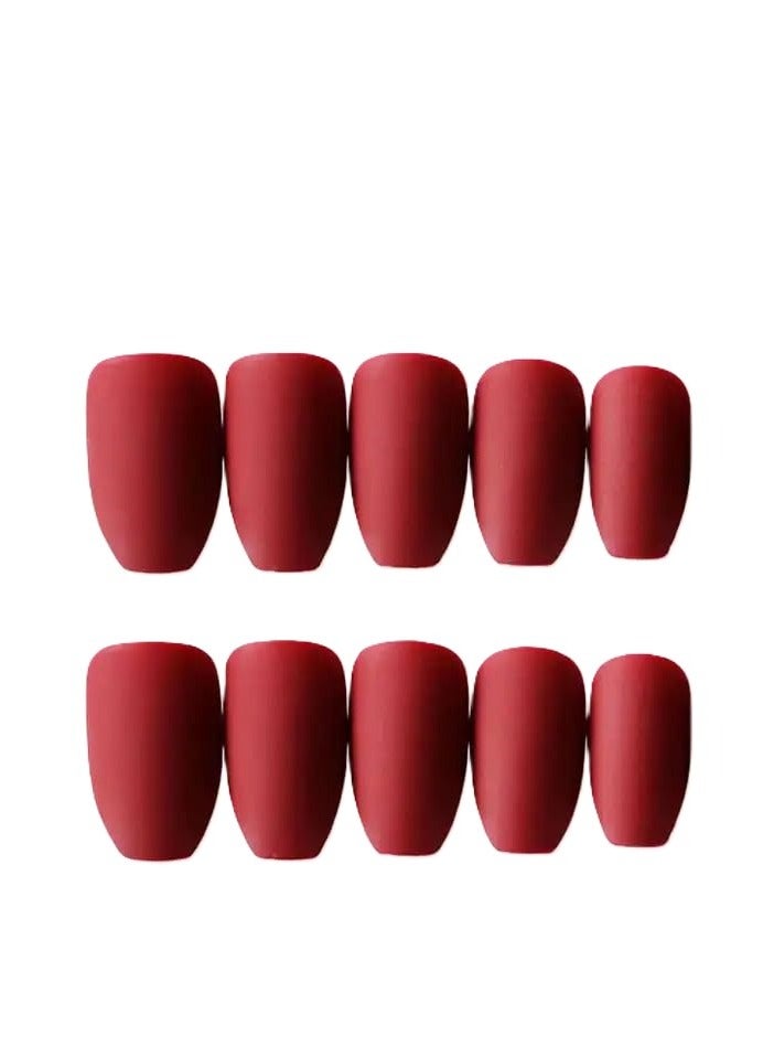 Matt Fake Nail Short Full Cover - 24 Pcs - Image 2