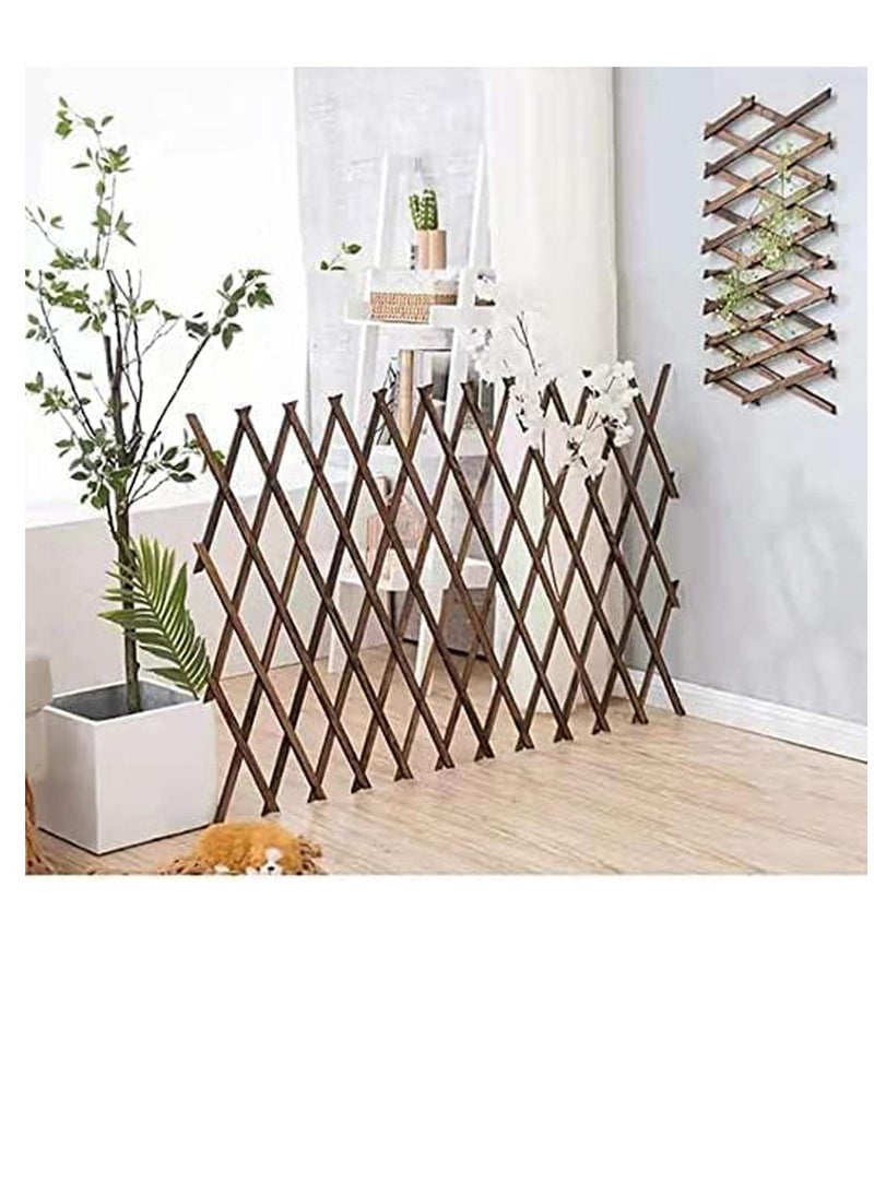 FFD Expandable Wooden Garden Fence 75x22cm- Bamboo Wicker Trellis for Climbing Plants & Flowers | Decorative Outdoor Support Frame - Image 1