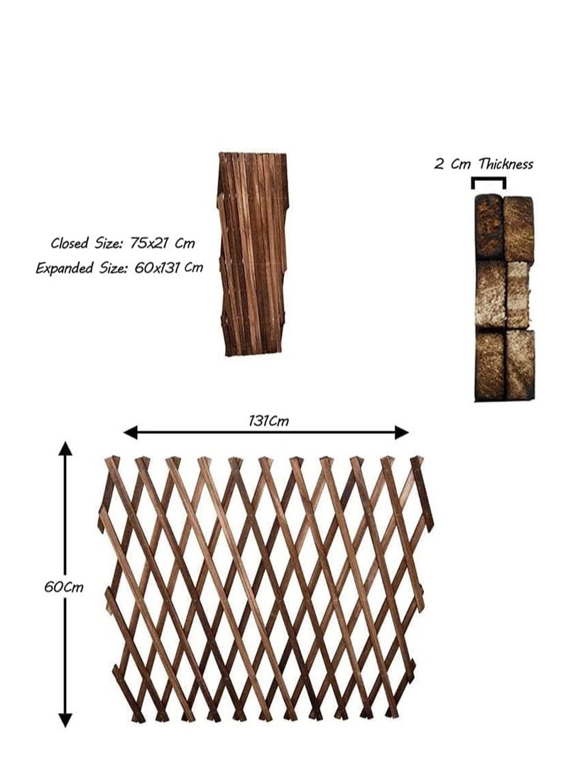 FFD Expandable Wooden Garden Fence 75x22cm- Bamboo Wicker Trellis for Climbing Plants & Flowers | Decorative Outdoor Support Frame - Image 2