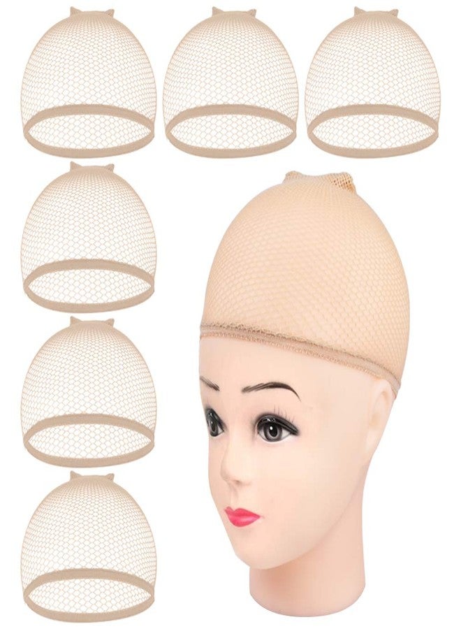 MORGLES Mesh Wig Cap, 6 Pcs Fishnet Wig Cap for Women Non Slip Weave Close End Hair Net - Image 1
